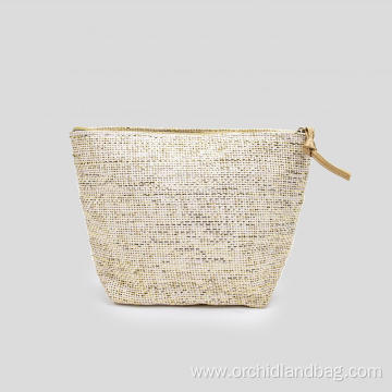 paper straw women's zipper cosmetic bag